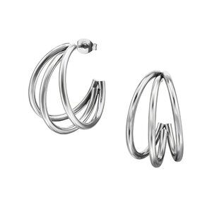 Elegant Stainless Steel Half Hoop Earrings